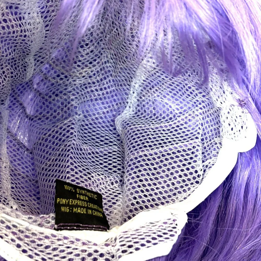 Pony Express 24” Long Purple Straight Wig w/ Bangs New Old Stock Y2K